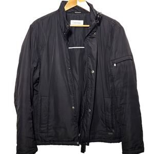 Calvin Klein Men's Puffer Jacket Black Medium Full Zip Insulated Coat Warm